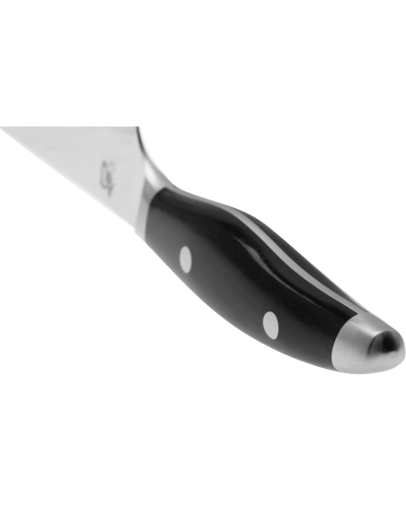 KAI Shun Nagare Lâmina de damasco preta Dual Core Cabo curvo de 15 cm Faca utilitária japonesa