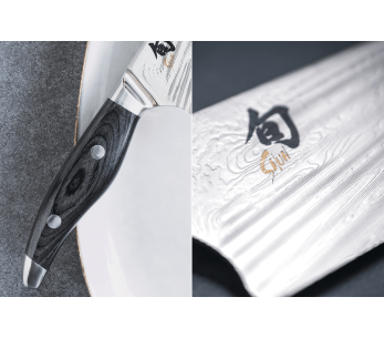 KAI Shun Nagare Svart damaskusblad 72 lager Dual Core 9cm böjt handtag japansk skalkniv 2