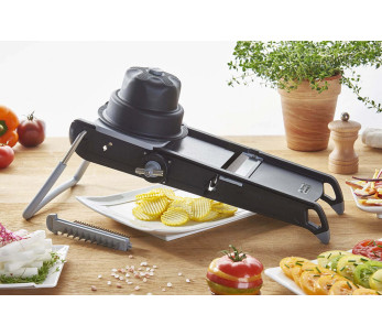 Mandoline De Buyer Swing Plus svart med påskjutare 2