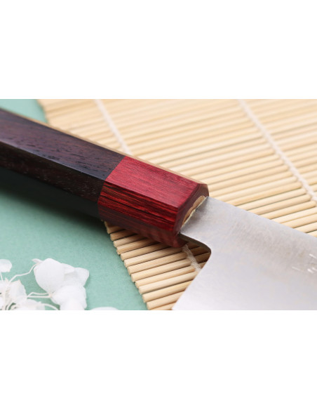 Kiritsuke veitsi 17cm Japonais artisanal Nakamura Kaishin Ginsan Damas Japonais artisanal Nakamura Kaishin Ginsan Damas