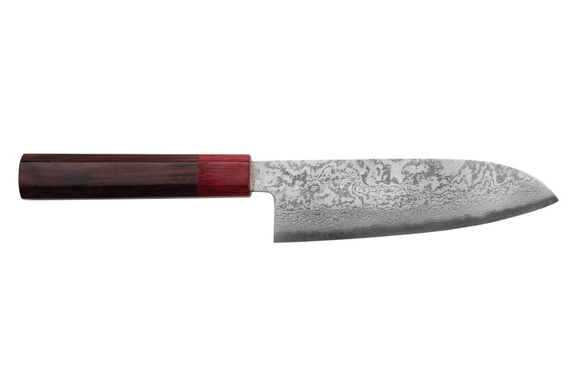 faca santoku japonesa faca santoku Nakamura Kaishin Ginsan Damascus 16cm