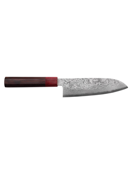 faca santoku japonesa faca santoku Nakamura Kaishin Ginsan Damascus 16cm