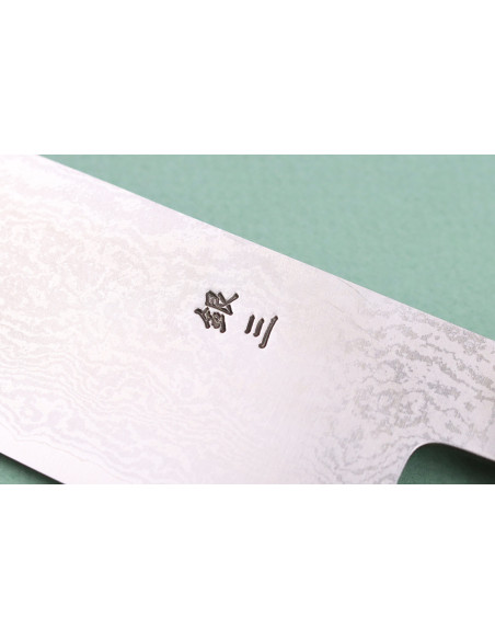 faca santoku japonesa faca santoku Nakamura Kaishin Ginsan Damascus 16cm