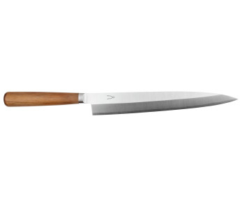 Tadafusa Hocho Kobo taottu japanilainen sashimiveitsi 3-kerroksinen SLD-terä 21cm pähkinäkahva