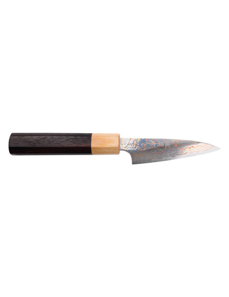Faca de aparar tradicional japonesa Takeshi Saji VG10 rainbow 9cm