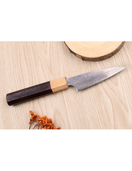 Japanisches Spickmesser 9cm handgefertigt Takeshi Saji VG10 rainbow