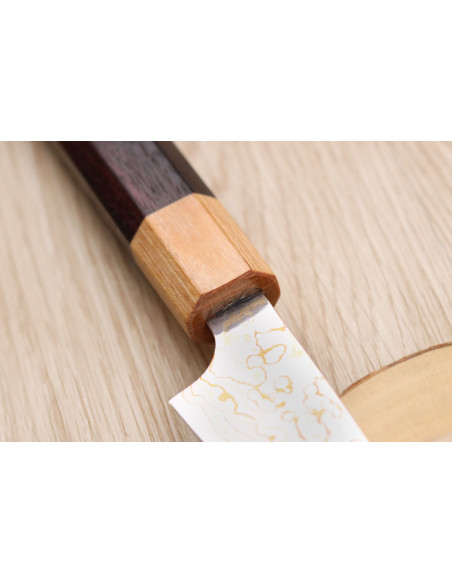 Cuchillo de pelar japonés tradicional Takeshi Saji VG10 rainbow 9cm