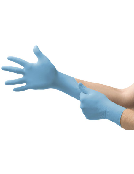 Box of 100 Ansell Microflex 92-134 single-use nitrile gloves, powder-free