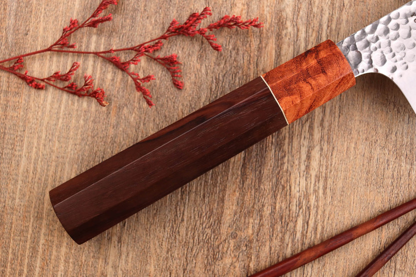 faca nakiri 17cm japonês artesanal Yuzo Tsuchime VG10 Rosewood