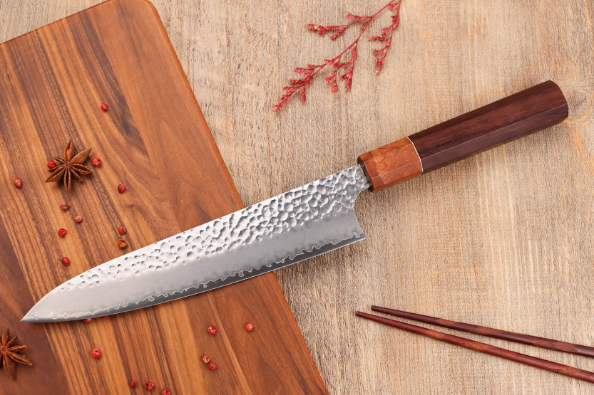 Yuzo VG10 Tsuchime palissander 20cm handgemaakt Japans koksmes