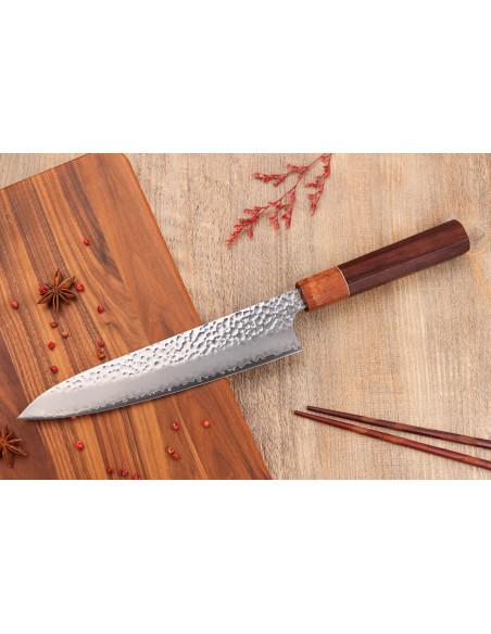 Yuzo VG10 Tsuchime Rosewood 20cm käsintehty japanilainen kokkiveitsi ' s veitsi