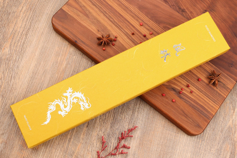 Cuchillo de cocinero japonés Yuzo VG10 Tsuchime Rosewood 20cm hecho a mano
