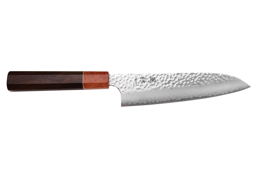 VG10 Rosewood Yuzo Tsuchime 17 cm japansk håndlavet santoku-kniv