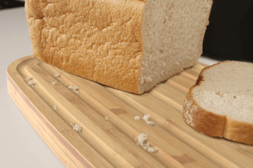 Joseph Joseph bread box in black polypropylene with bamboo lid