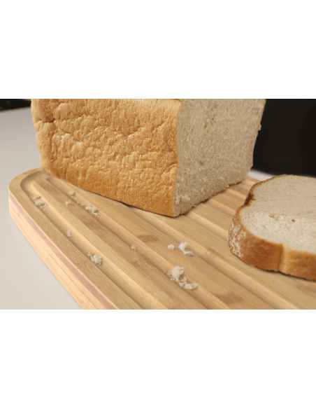 Joseph Joseph bread box in black polypropylene with bamboo lid
