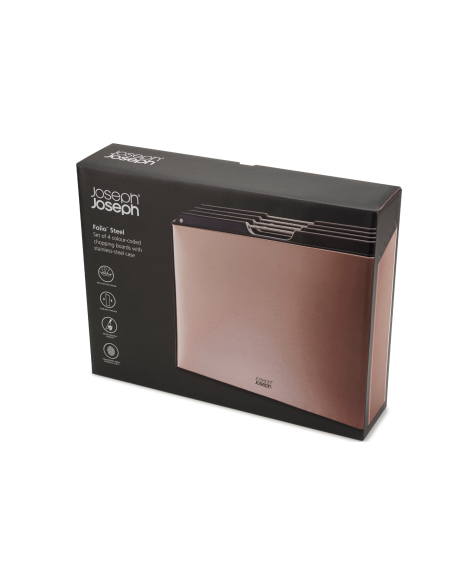 Set of 4 Joseph Joseph Folio Steel cutting boards + steel case