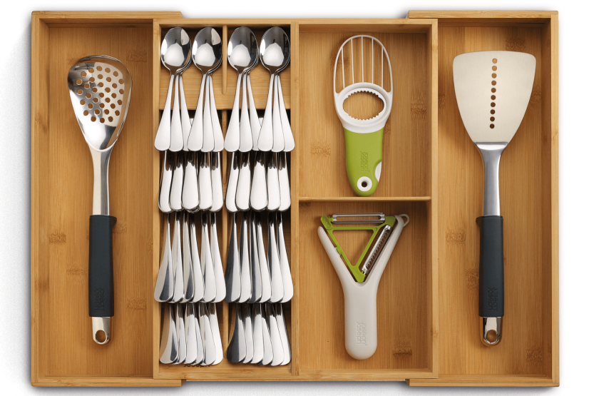 Organizador de cozinha em bambu extensível Joseph Joseph DrawerStore Bamboo
