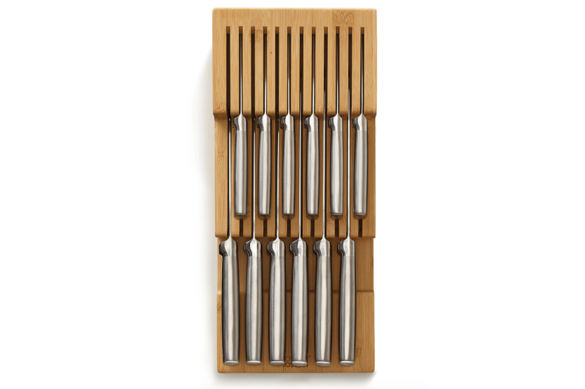 Joseph Joseph Bamboo DrawerStore Cuchillero grande para cajón de 2 niveles en bambú