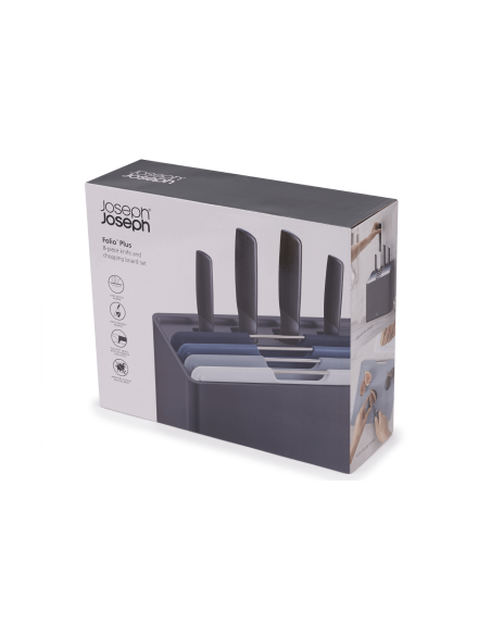 Set di 4 coltelli e 4 taglieri Joseph Joseph Folio Plus