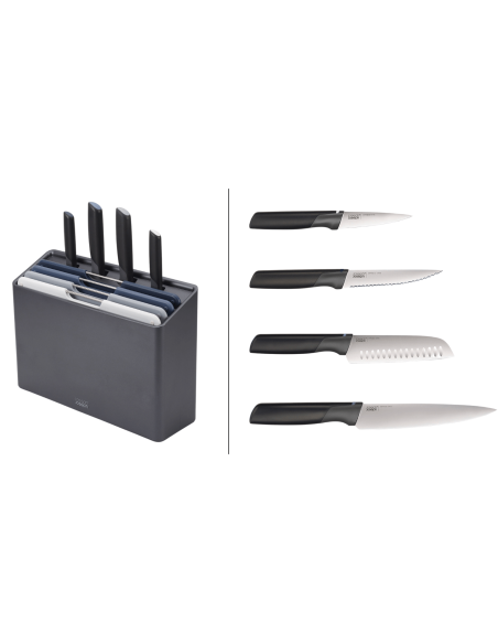 Set of 4 knives and 4 cutting boards Joseph Joseph Folio Plus