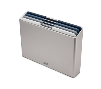 Sæt med 4 store skærebrætter Joseph Joseph Folio Editions bleues + etui