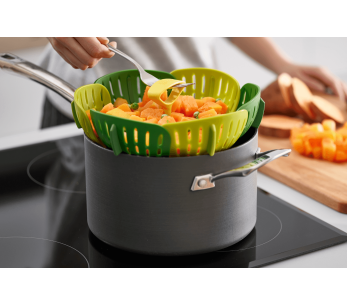 Joseph Joseph Bloom cesto de vapor dobrável em silicone verde 2