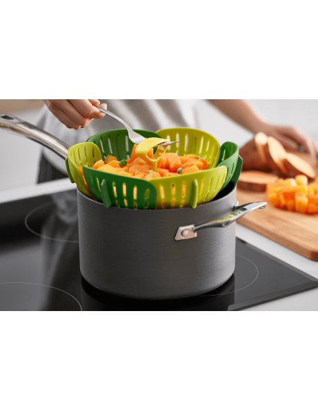 Joseph Joseph Bloom cestello a vapore pieghevole in silicone verde