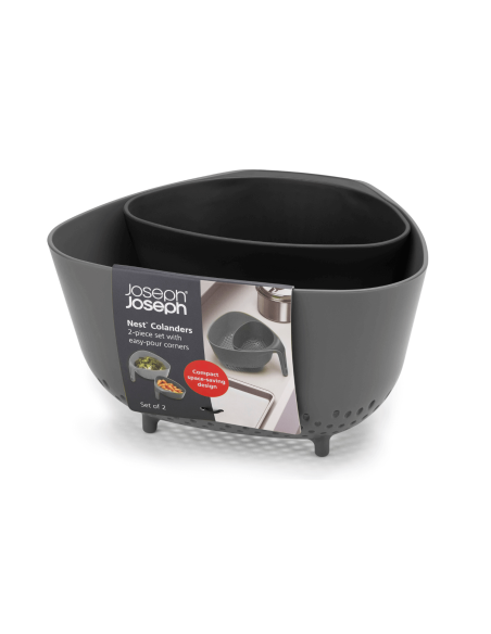 Conjunto de 2 coadores de encaixe Joseph Joseph Nest em polímero cinzento