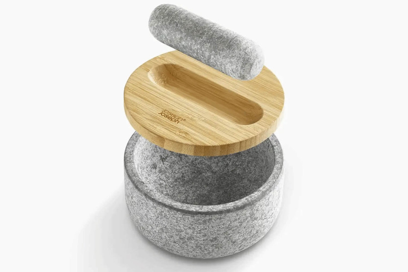 Joseph Joseph Dash mortel och mortelstöt i granit med bambulock