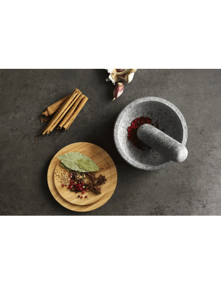 Joseph Joseph Dash mortel och mortelstöt i granit med bambulock