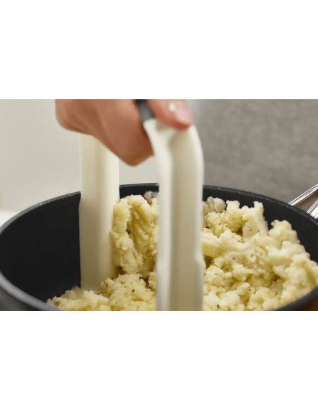 Joseph Joseph Easy-Mash ergonomic potato masher in white polymer