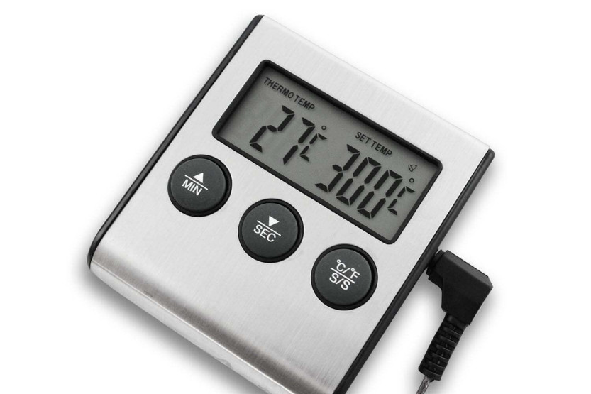 Temporizador y termómetro digital para horno Alla France con sonda de acero inoxidable