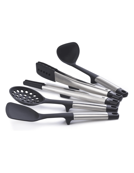 Conjunto de 5 Utensilios de silicone Joseph Joseph Elevate Fusion com suporte de arrumação