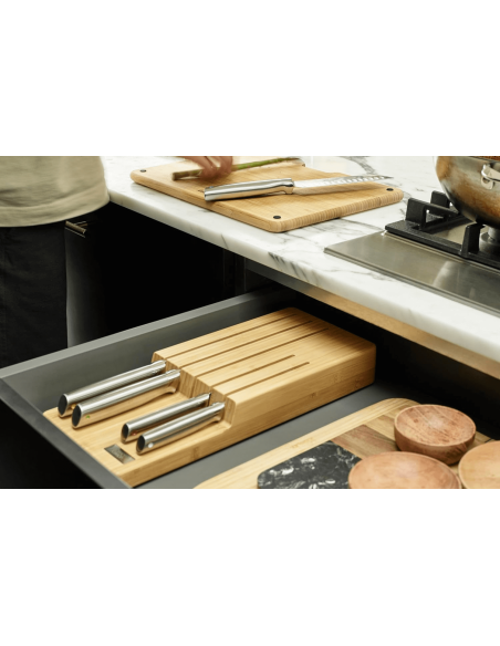 Set de 5 couteaux Joseph Joseph Elevate Steel Knives Bamboo Store + plateau en bambou