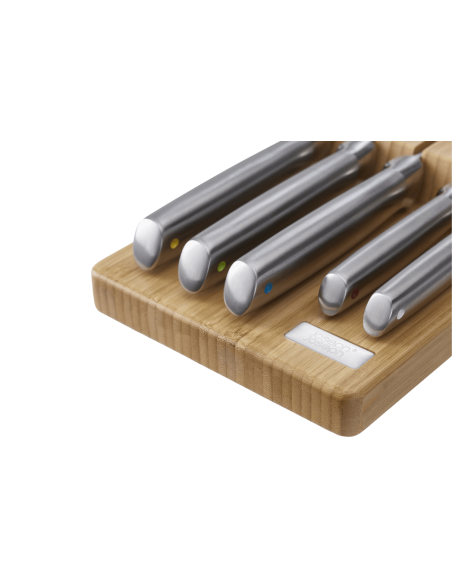 Set de 5 cuchillos Joseph Joseph Elevate Steel Knives Bamboo Store + plateau en bambou
