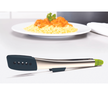Joseph Joseph Elevate pinças de aço inoxidável e silicone com descanso integrado 2
