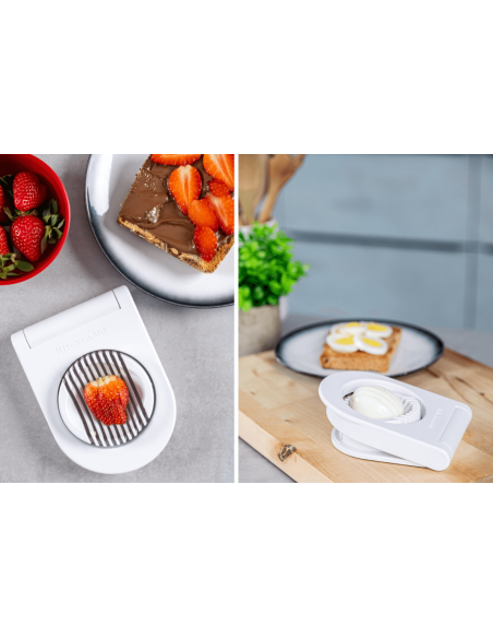 Affettauova Kitchen Aid in acciaio inox e polimero bianco