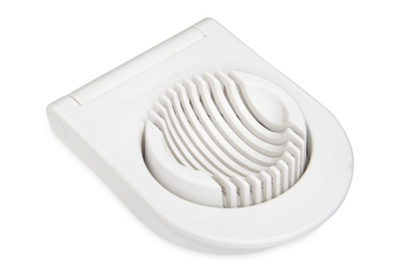 Cortador de ovos Kitchen Aid em aço inoxidável e polímero branco
