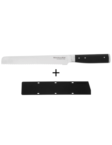 Cuchillo de pan Kitchen Aid Gourmet 20cm hoja de acero japonés + funda protectora