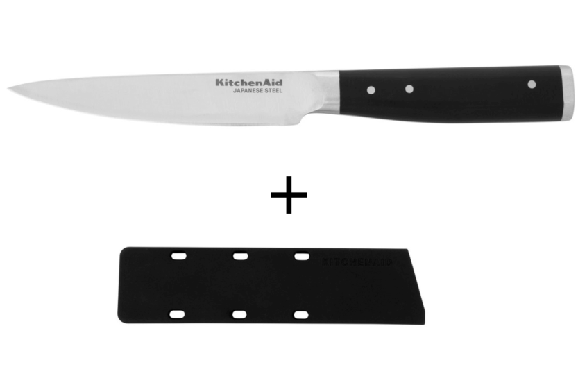 spelucchino Kitchen Aid Gourmet con lama in acciaio giapponese da 11 cm + custodia protettiva