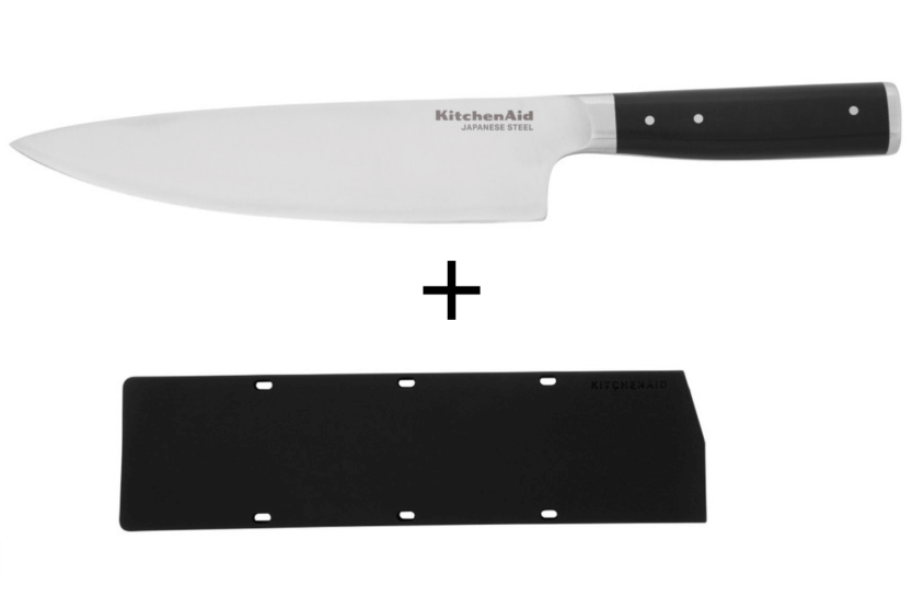 Faca de chef Kitchen Aid Gourmet com 20 cm de lâmina em aço japonês + estojo de proteção