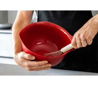 Conjunto de 3 tigelas de mistura de polímero vermelho Kitchen Aid 2