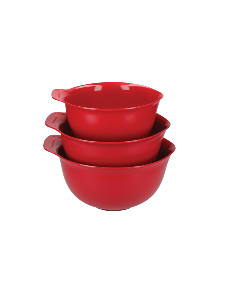 Juego de 3 cuencos Kitchen Aid de polímero rojo