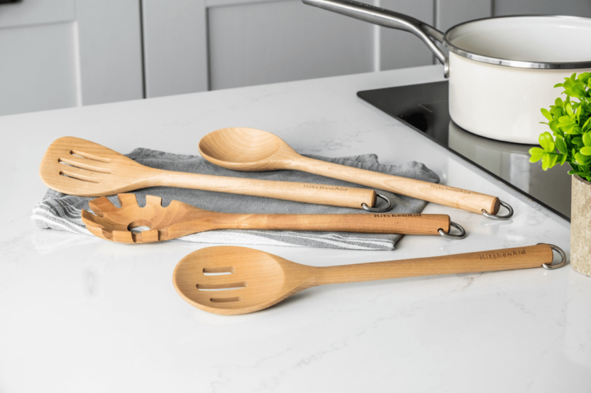 Set of 4 Kitchen Kitchen Aid kitchen Utensils in birch wood