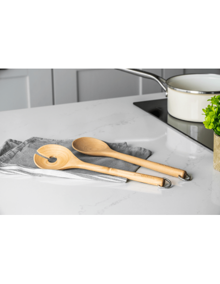 Kitchen Aid salad servers in birch wood