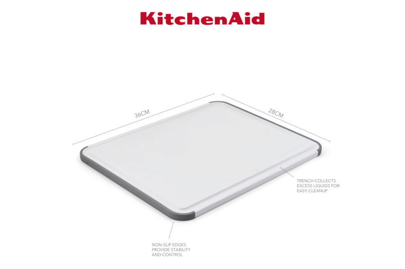 Kitchen Aid vändbar halkfri skärbräda i vitt PP