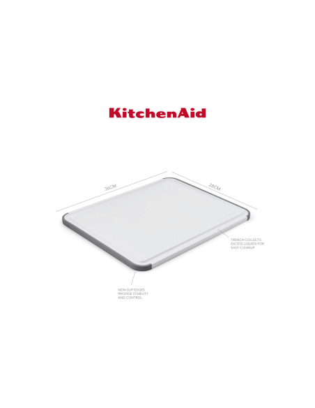 Kitchen Aid rutschfestes Wende-Schneidebrett aus weißem PP