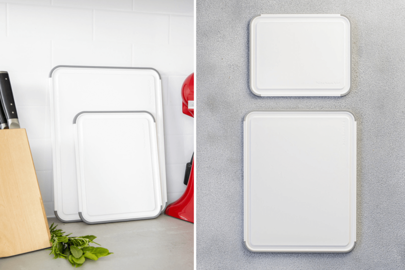 Tagliere reversibile antiscivolo Kitchen Aid in PP bianco