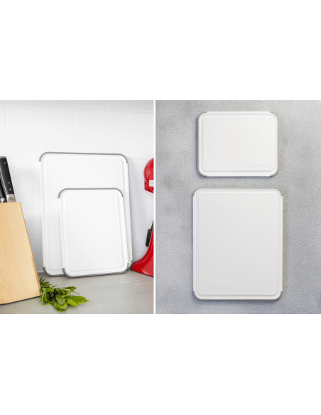 Tagliere reversibile antiscivolo Kitchen Aid in PP bianco