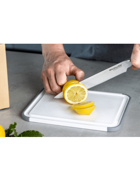 Tagliere reversibile antiscivolo Kitchen Aid in PP bianco